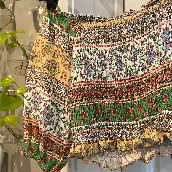 Zara Multicolor Floral Off-Shoulder Blouse - Picture 3 of 7